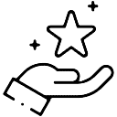 Illustration einer geöffneten Hand, über die ein Stern schwebt. - Umzug Planung - Umzugschecker
