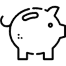 Illustration eines Sparschweins. - Umzugschecker
